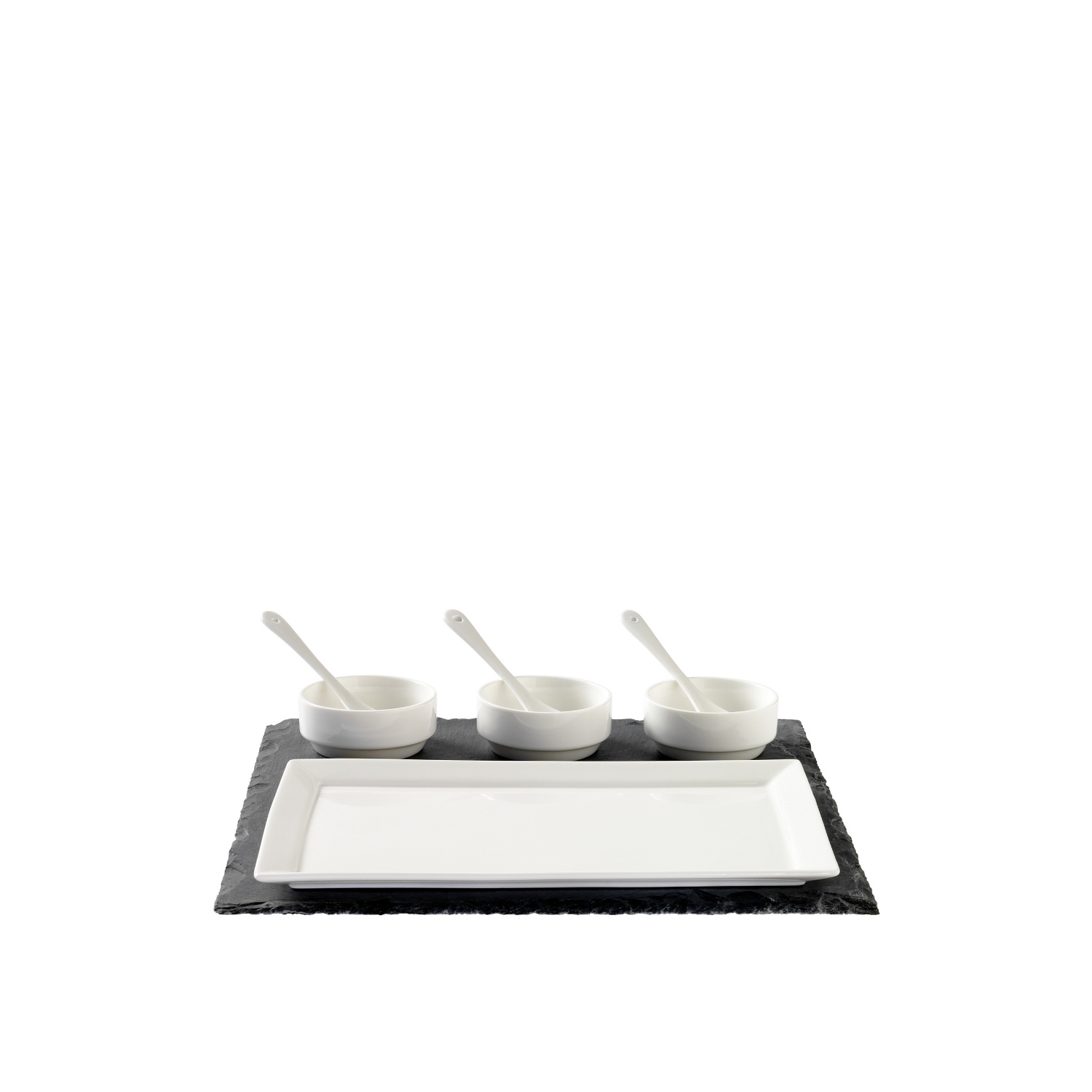 Slate & Porcelain Appetizer Set